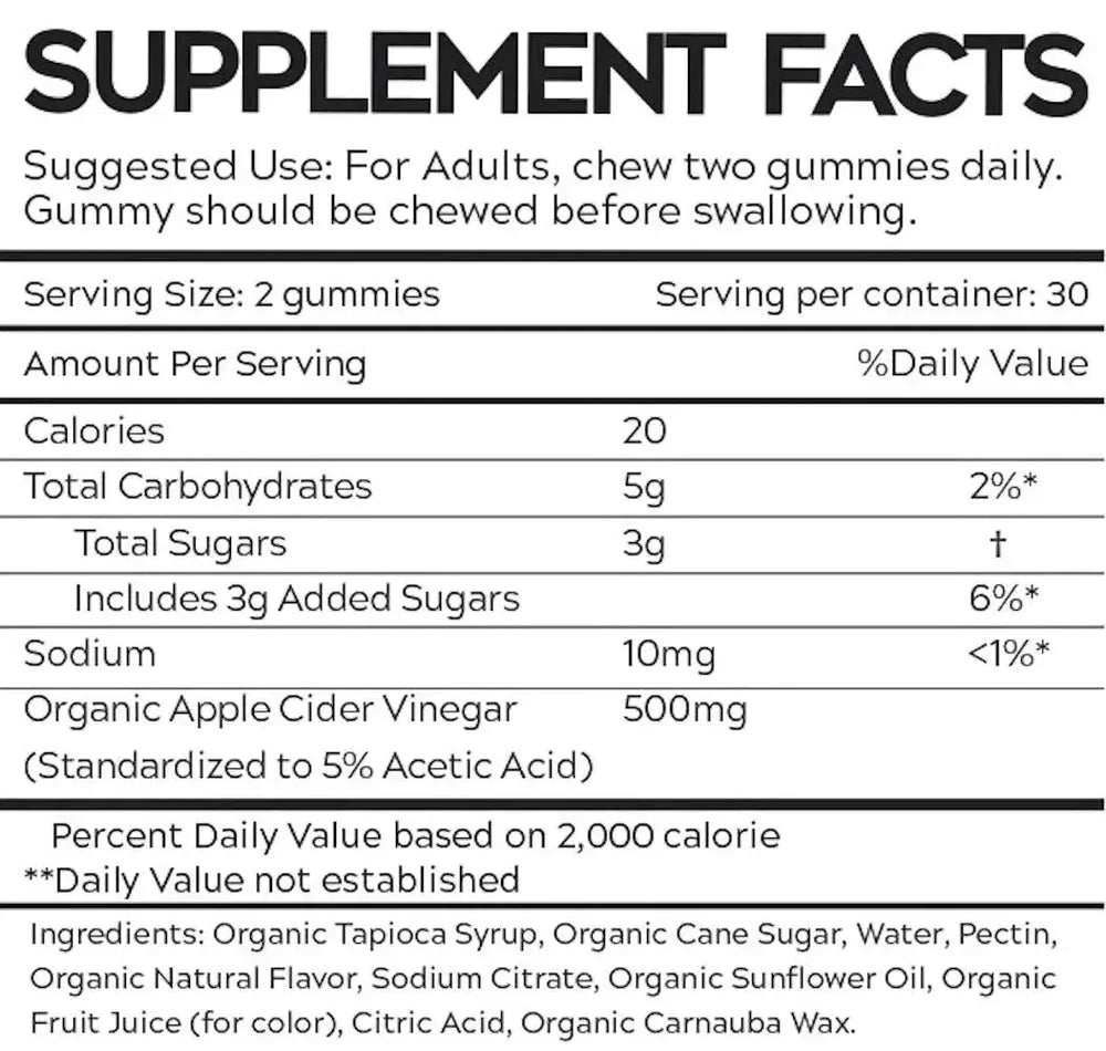 Fade Fit Organic Apple Cider Vinegar Gummies